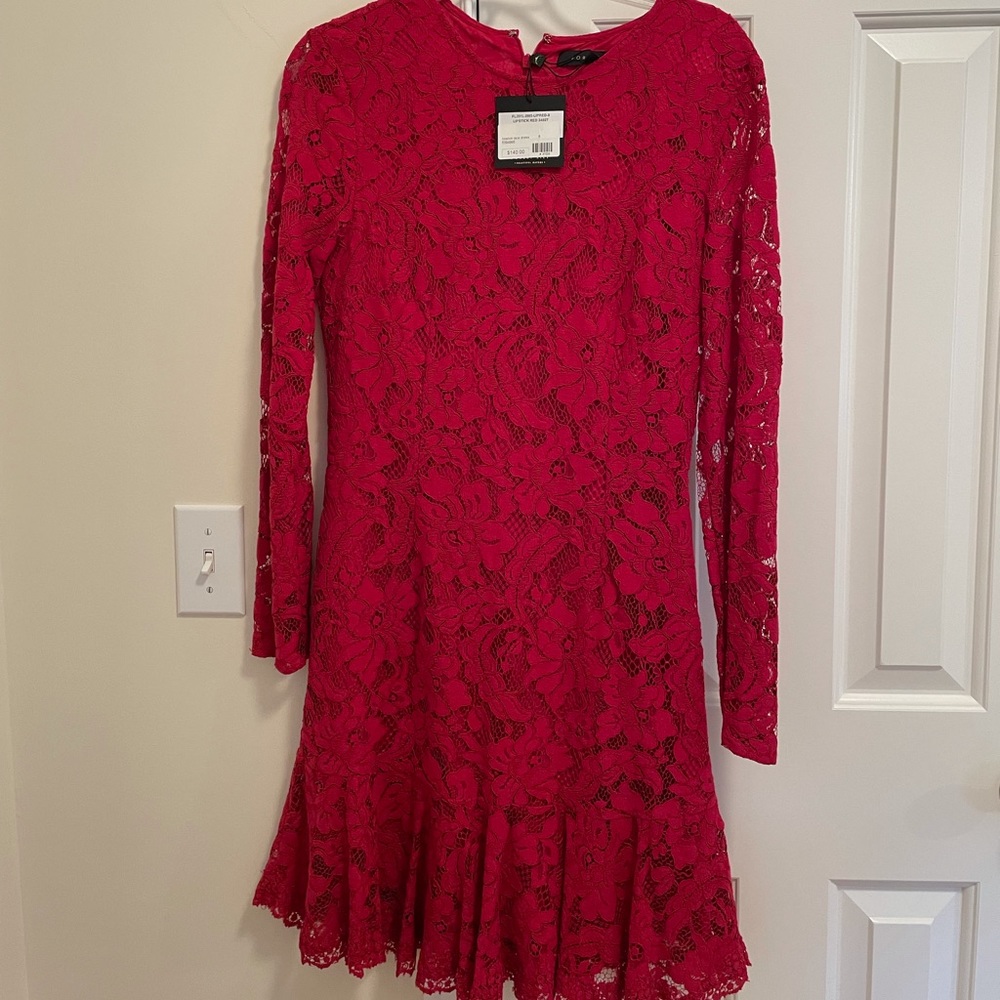 Lipstick Red Lace Dress